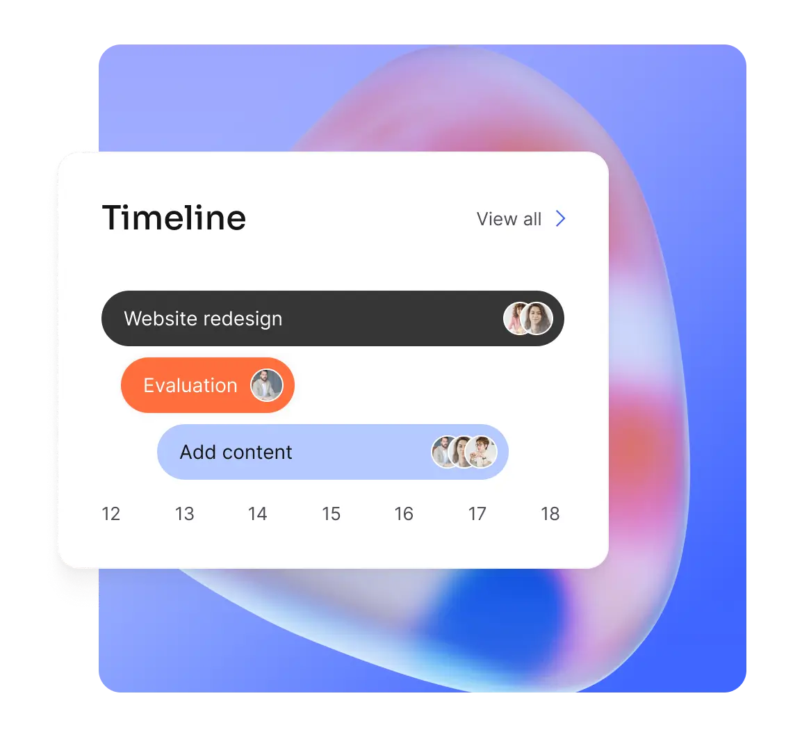 UI Elements, time management app.